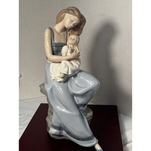NAO by Lladro #1295- "My Little Girl" Handmade Porcelain Mother and Child